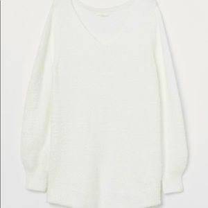 Fluffy White Maternity Sweater, H&M, M